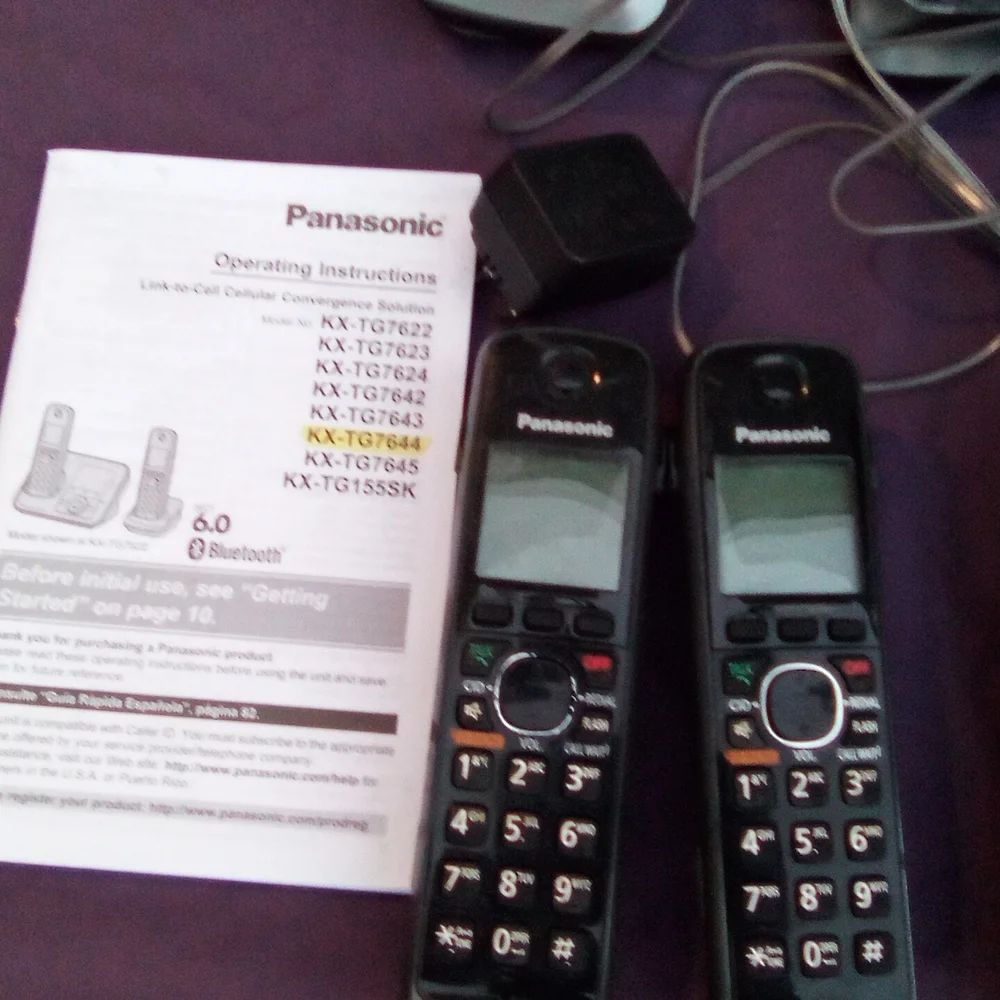 Panasonic Black Cordless Phone System with Multiple Handsets